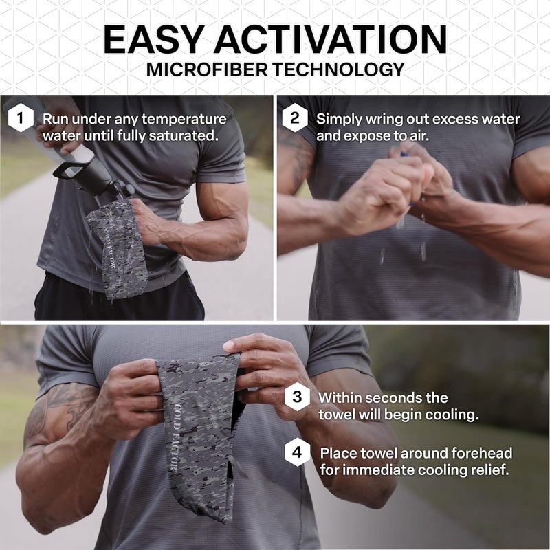 COLD FACTOR Cooling Headband for Women and Men – UPF 50+ Advanced Evaporative Comfort, Instant Cooling Sweatband for Outdoor Sports, Fitness, Yoga, Hiking, Running, and Workout – 3 Pack - Image 4